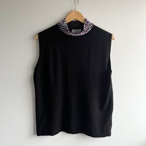 Liv Milano Pearl Neck Sleeveless Top